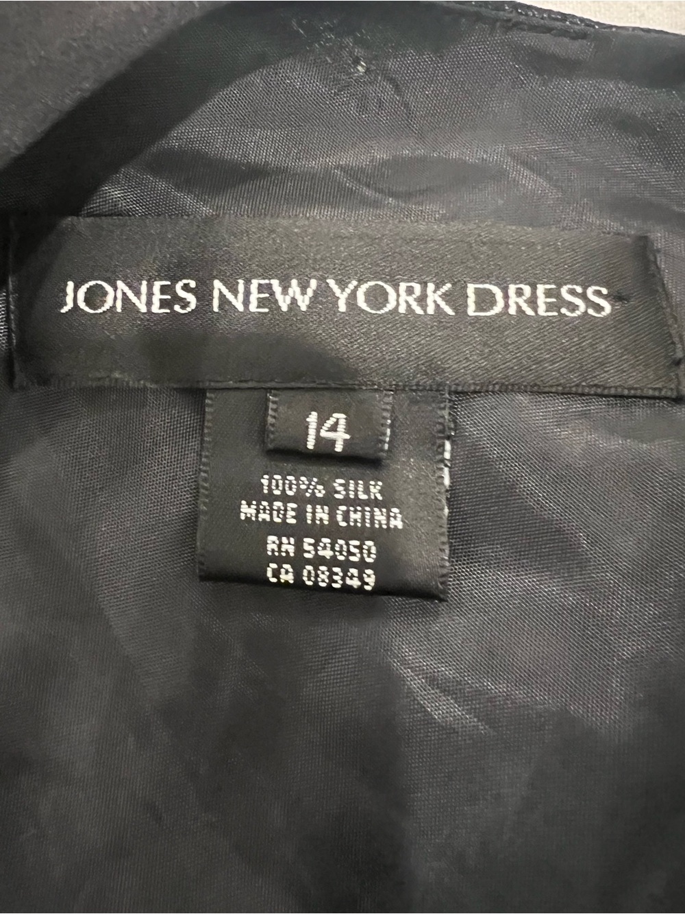 VTG Jones New York Dress 14 Black Silk Dark Floral Maxi Sleeveless Lined 90s Y2K - Picture 7 of 14